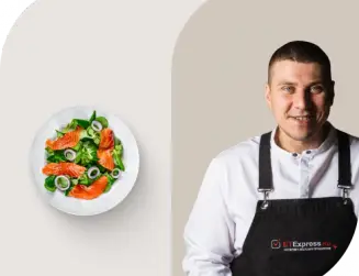 Салат с лососем и гуакамоле