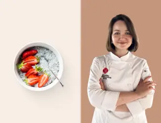 Чиа-пудинг с клубничным джемом