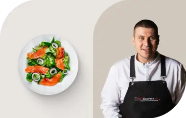 Салат с лососем и гуакамоле