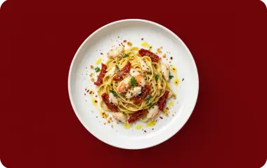 Паста с крабом и томатами