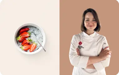 Чиа-пудинг с клубничным джемом