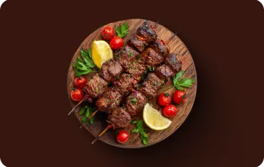 Шашлык из говядины в маринаде Дельмонико