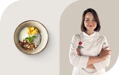 Йогурт с манговым джемом