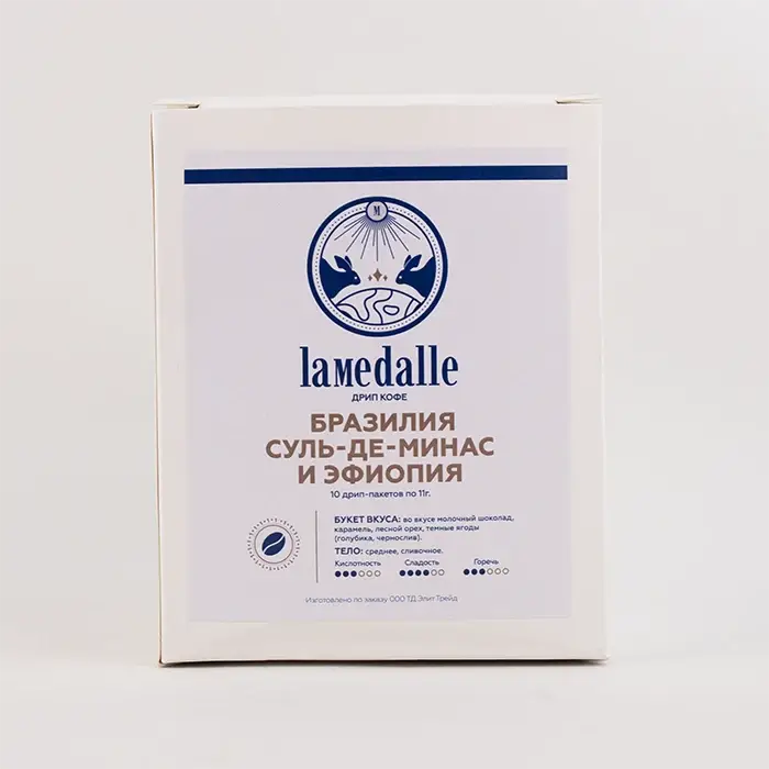 Дрип-пакеты смесь Бразилия и Эфиопия La medalle, 110 гр