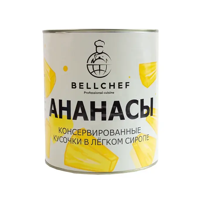Ананасы кусочки в сиропе Bellchef, 565 г