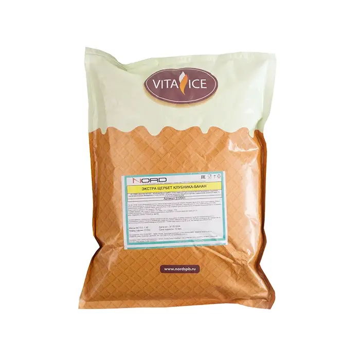 Смесь сухая для мягкого мороженого Клубника-Банан щербет Nd Prime Bachenmix, 1 кг