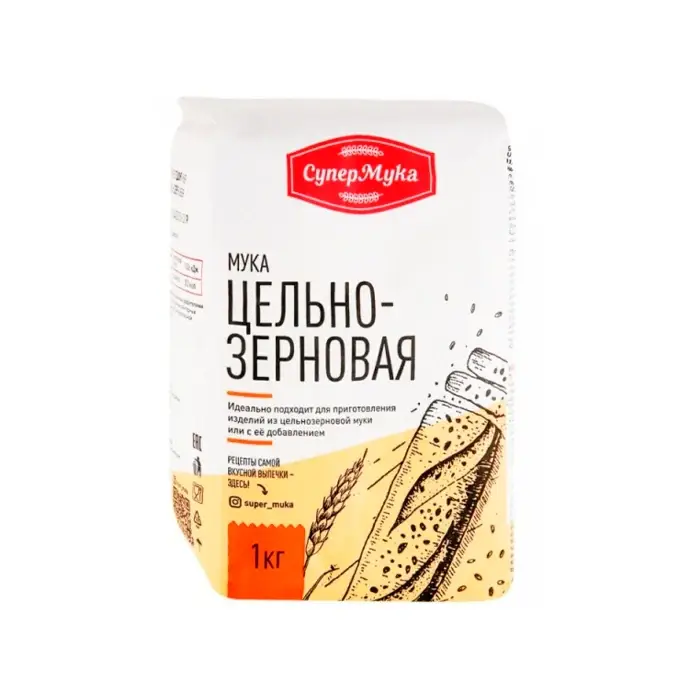 Мука из мягких сортов пшеницы цельнозерновая, высший сорт, 1 кг