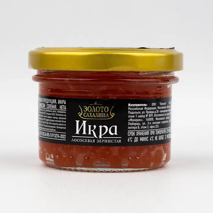 Икра кеты «Золото Сахалина», 90 г