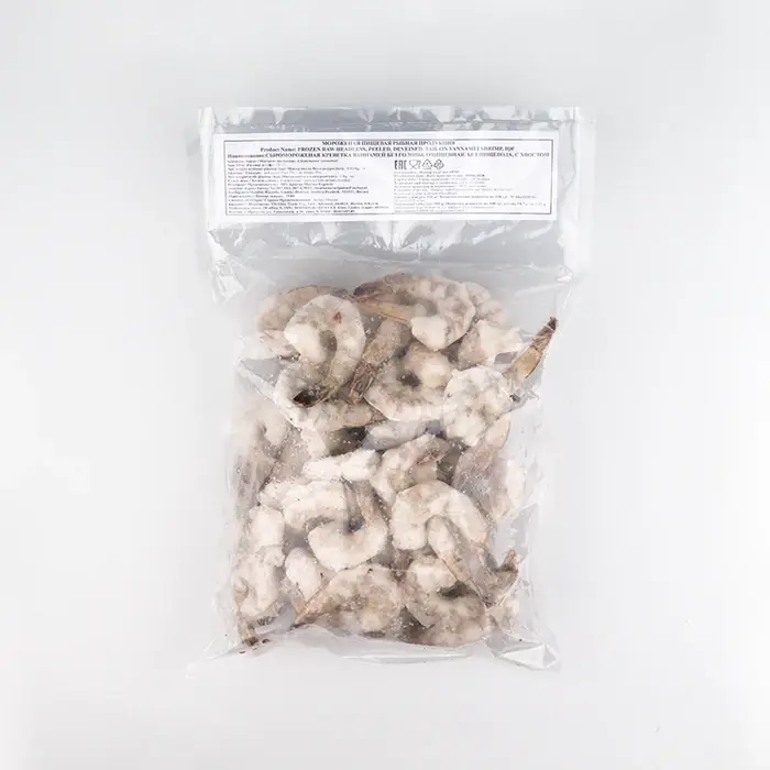 Креветки тигровые свежемороженные очищенные с хвостом 21/25 Satish, 1 кг