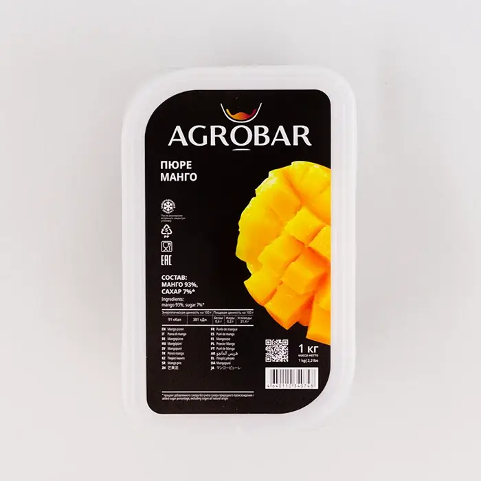 Манго пюре замороженное AGROBAR, 1 кг