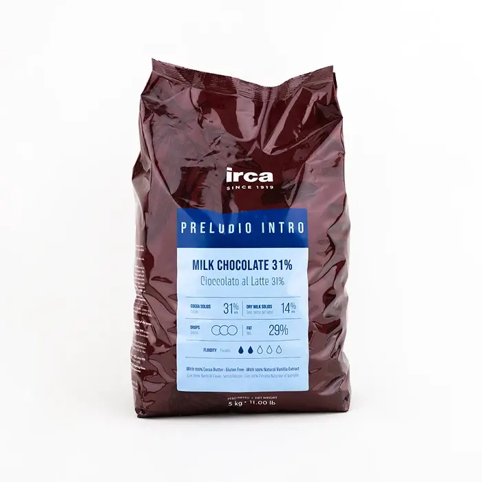 Шоколад Preludio Intro молочный 31% диски, 5 кг