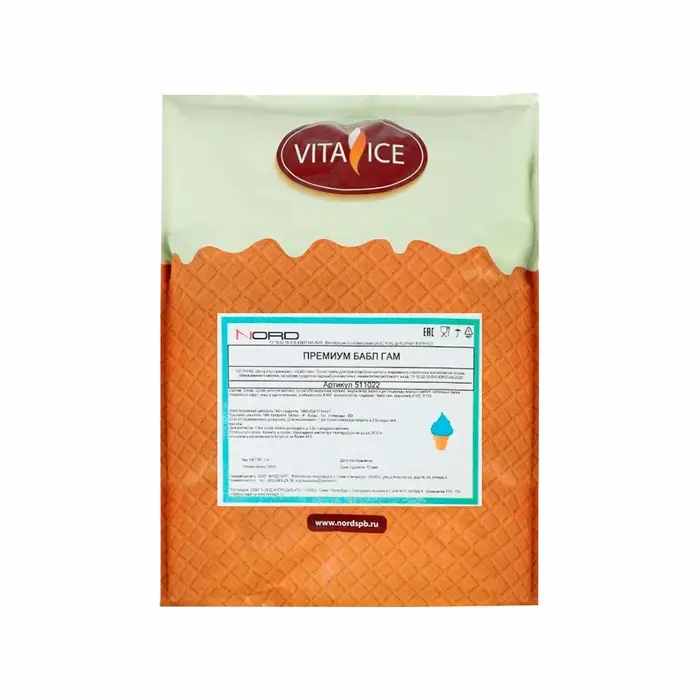 Смесь сухая для мягкого мороженого, коктейля, десертов Бабл Гам "Вита Айс-Премиум" (Россия), 1 кг