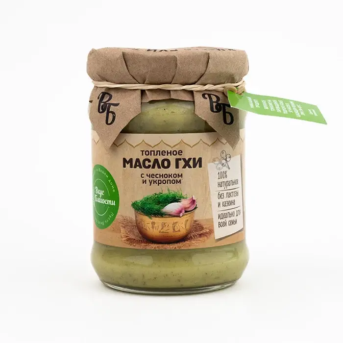 Масло Гхи с чесноком и укропом 99% «Вкус Благости», 225 г