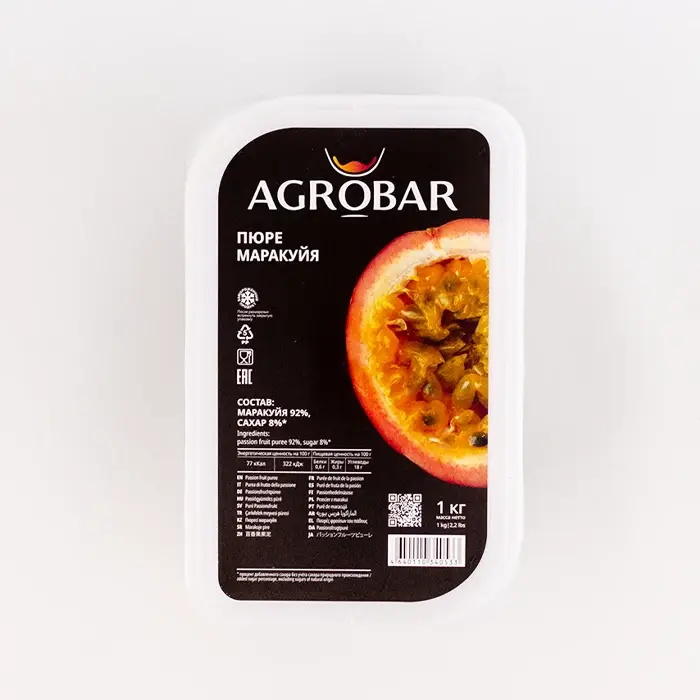 Маракуйя пюре замороженное AGROBAR, 1 кг