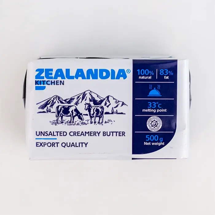 Масло сладко-сливочное несоленое Kitchen 83% Zealandia, 500 гр