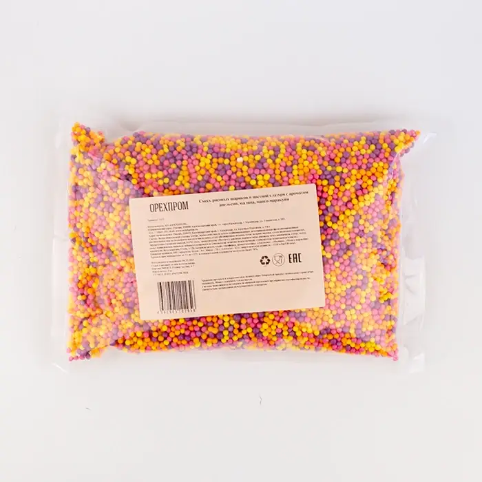 Цветные рисовые шарики для декора «Орехпром», 1 кг