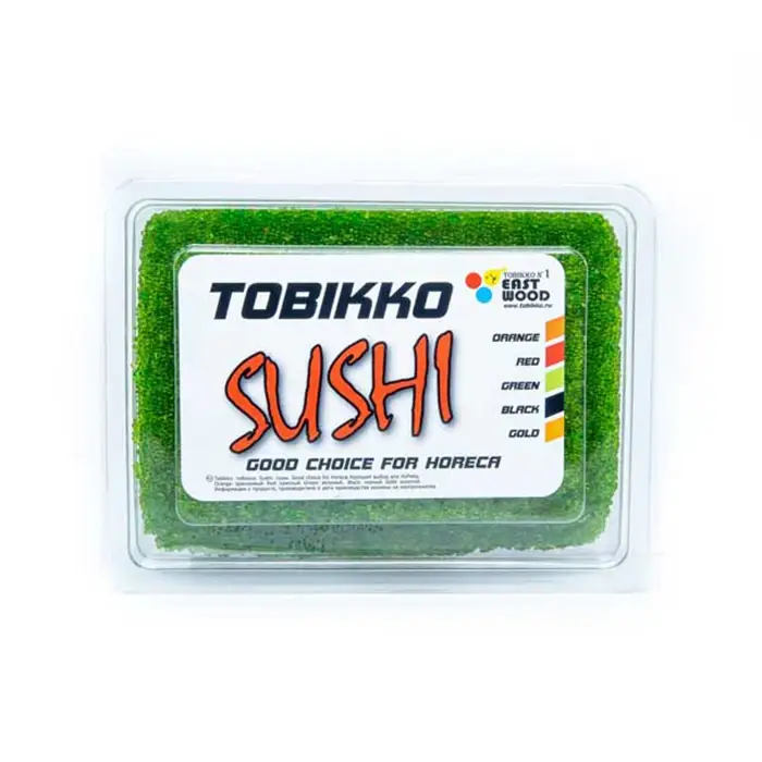 Икра летучей рыбы Тобико, зеленая 500 г