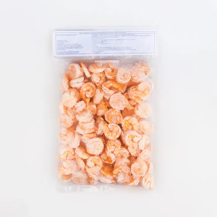 Креветки тигровые варено-мороженые очищенные без хвоста 31/40, глазурь 7%, 1 кг