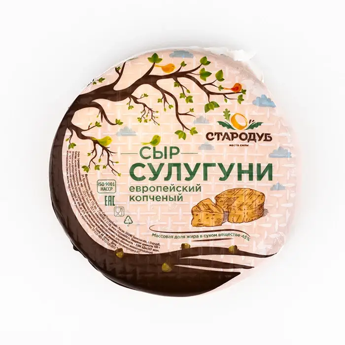 Сыр полутвердый Сулугуни копченый европейский 45 % «Стародубский»,670 г