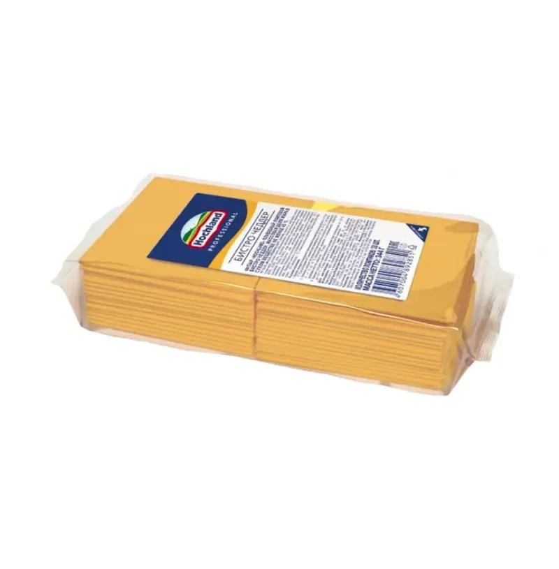 Сыр плавленый Чеддер Бистро жирность 45% «Хохланд», 30 ломтиков