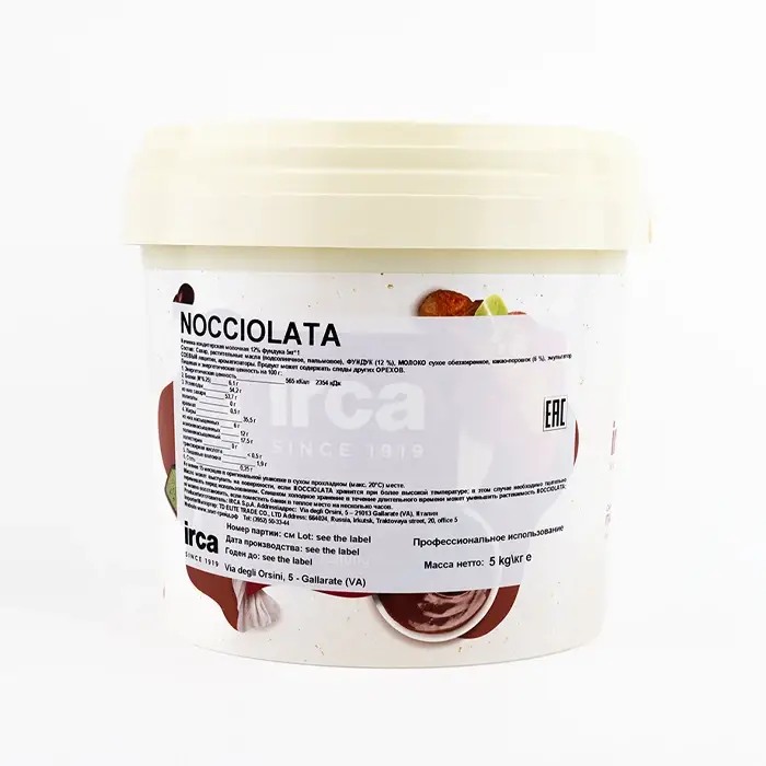 Начинка кондитерская молочная 12% фундука Nocciolata, 5 кг