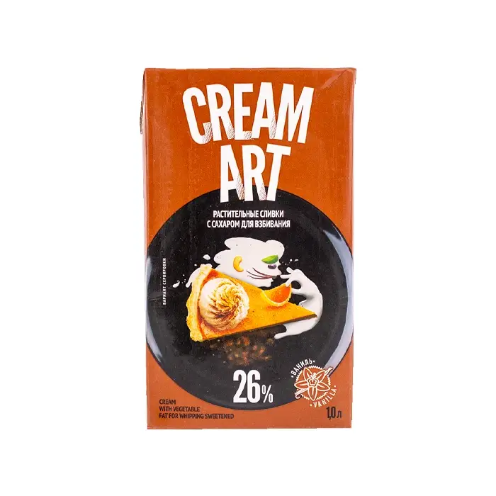 Крем на растительных маслах с ароматом ванили жир. 26% "CreamArt", 1 кг