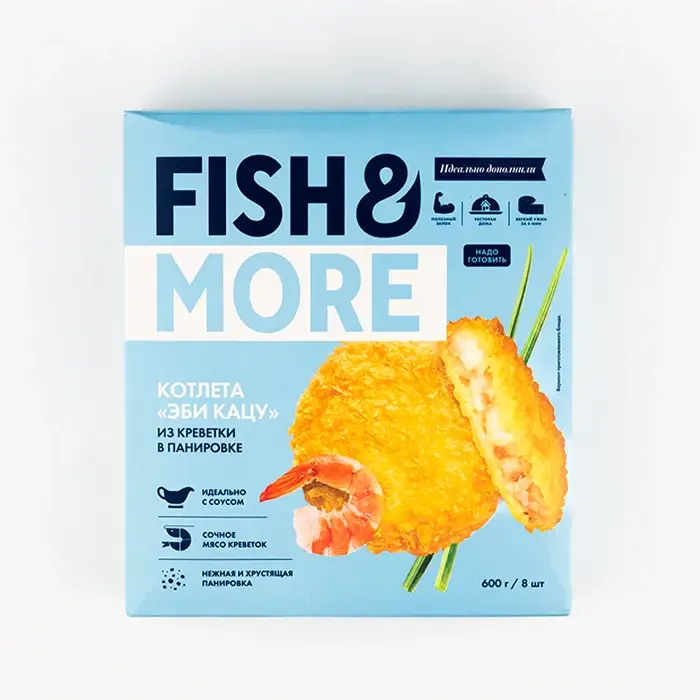 Котлеты из мяса креветки в панировке Эби Кацу, Fish and More, 600 г