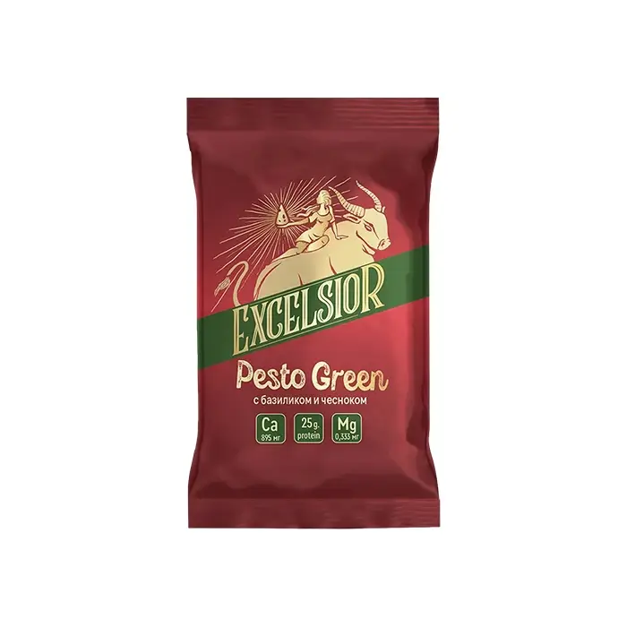 Сыр твердый Pesto Green с базиликом и чесноком 45% Excelsior, 180 г