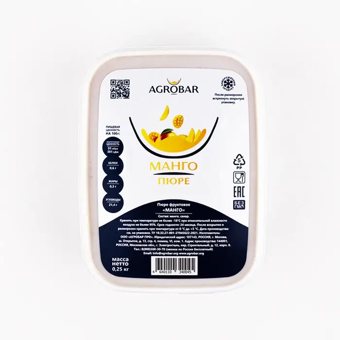 Манго пюре AGROBAR, 250 г