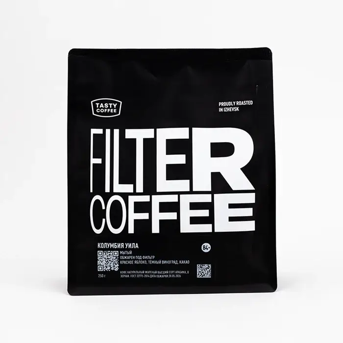 Кофе в зернах обжаренный моносорт под фильтр Колумбия Уила "Тasty Coffee" 250 гр