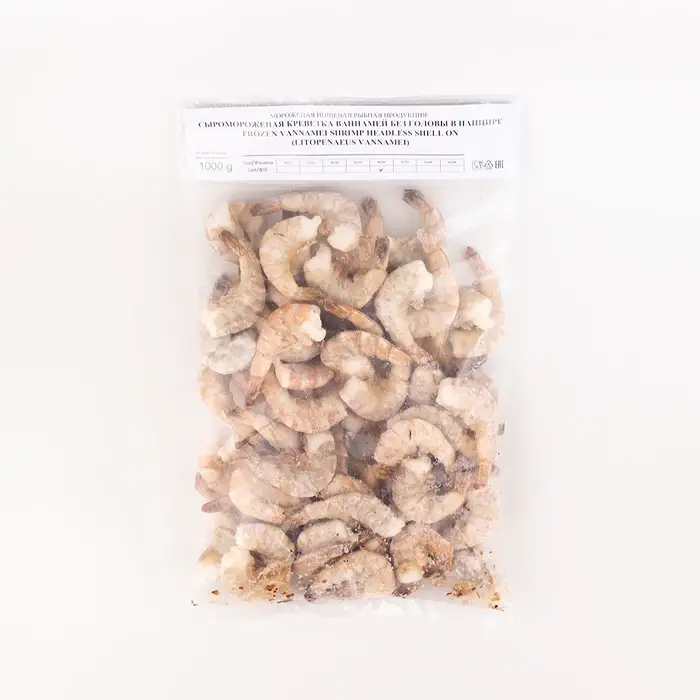 Креветки тигровые свежемороженые без головы 26/30 Anh Nguyen, глазурь 7%, 1 кг