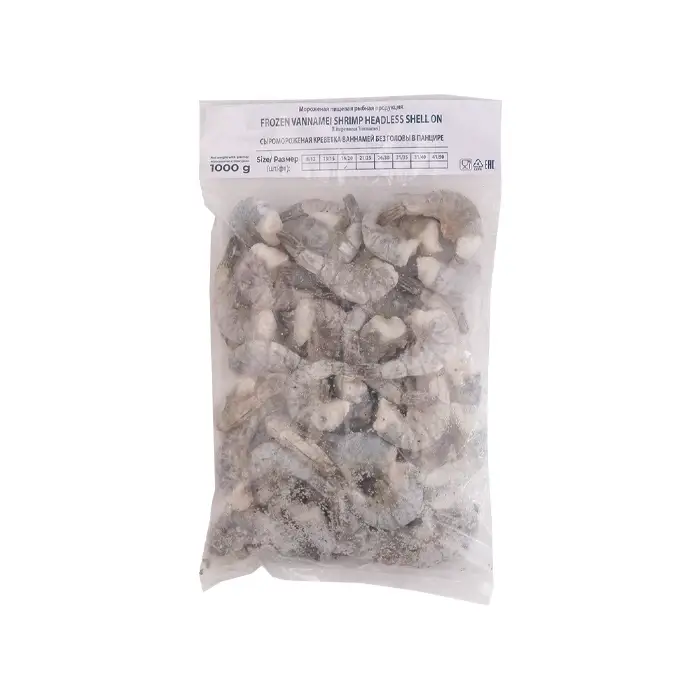 Креветки тигровые свежемороженые без головы 16/20, "Phuong Anh Seafood", глазурь 7%, 1 кг