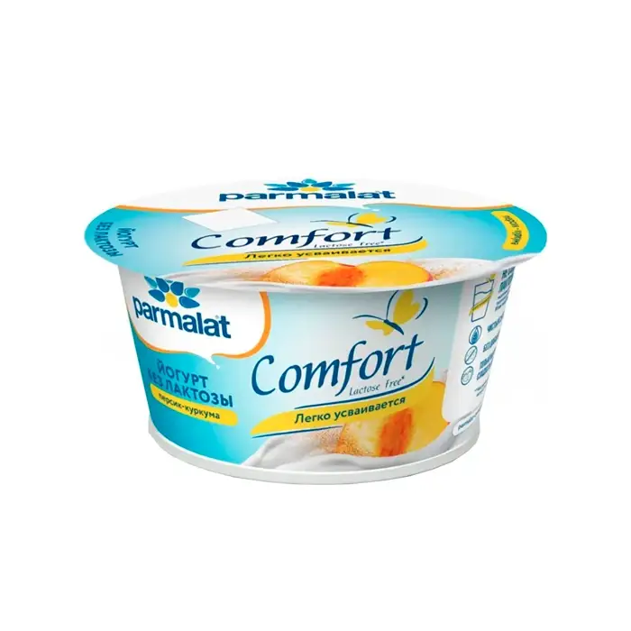 Йогурт Персик-Куркума безлактозный 3,5% Parmalat, 130 г