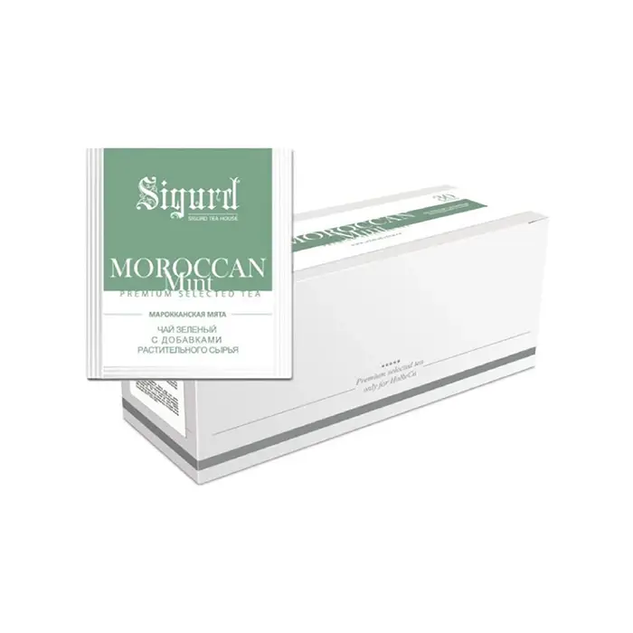 Чай зеленый Марокканская мята Morocan Mint Sigurd, 30 пак. по 2 г