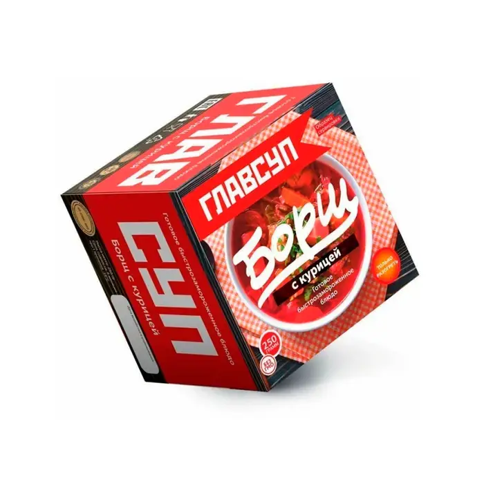 Суп замороженный (борщ с курицей) "ГлавСуп", 250 г