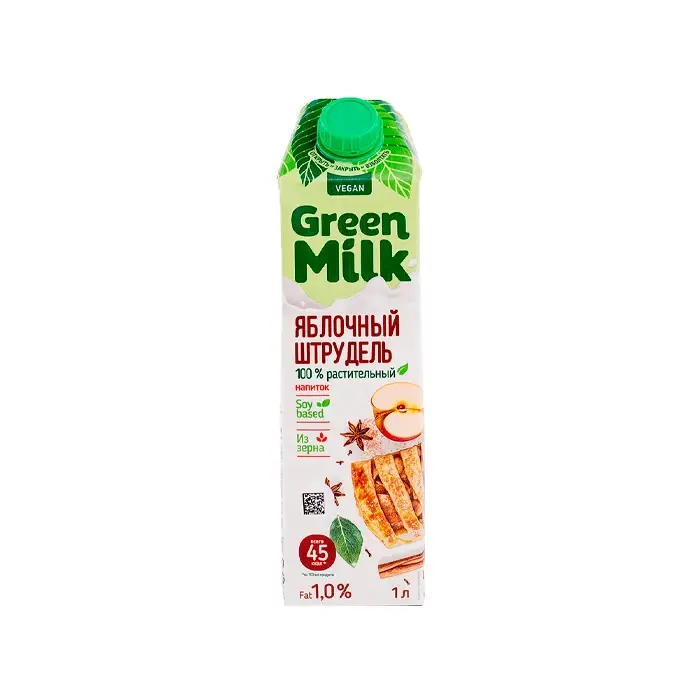 Напиток на соевой основе со вкусом Яблочный штрудель Green Milk, 1 л