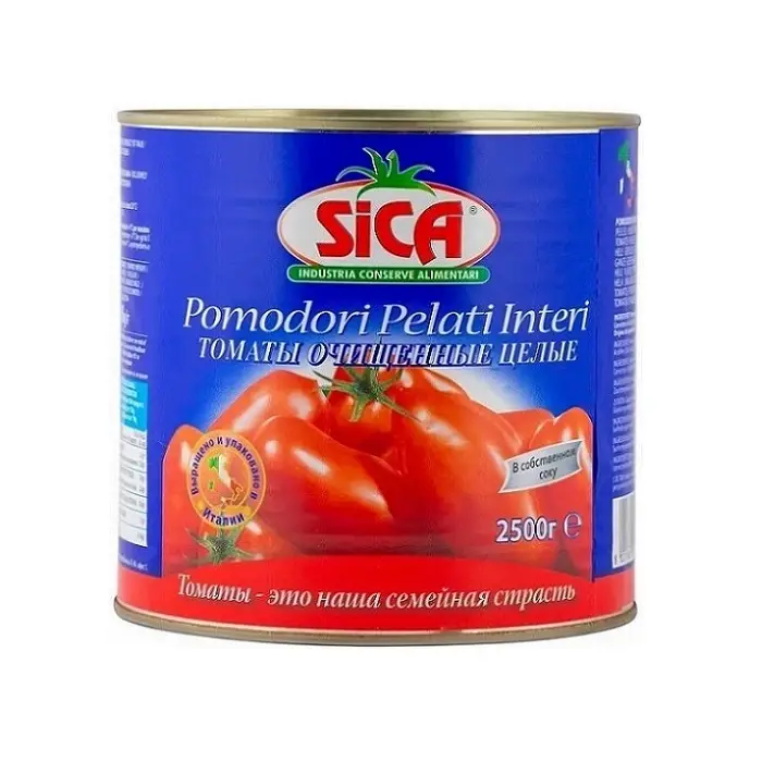 Томаты очищенные в собственном соку Sica, 2,5 кг
