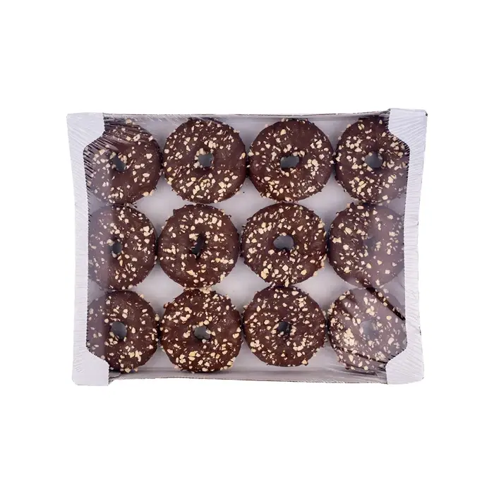 Донат с ореховым кремом, глазурью и посыпкой из печенья Nugat “Stokson”, 36 шт по 71 гр