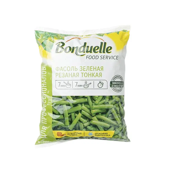 Фасоль зеленая стручковая резаная "Бондюэль", 2,5 кг