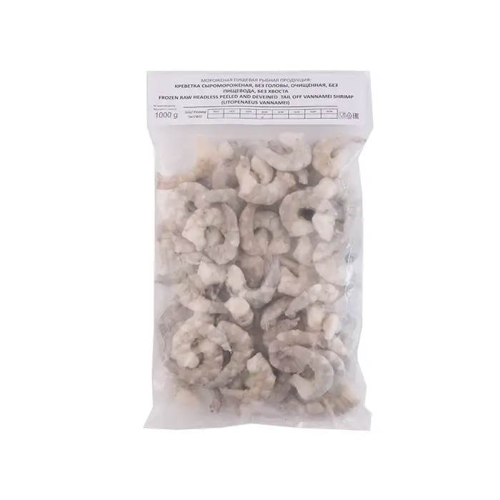 Креветки тигровые свежемороженые очищенные без хвоста 21/25, 1 кг