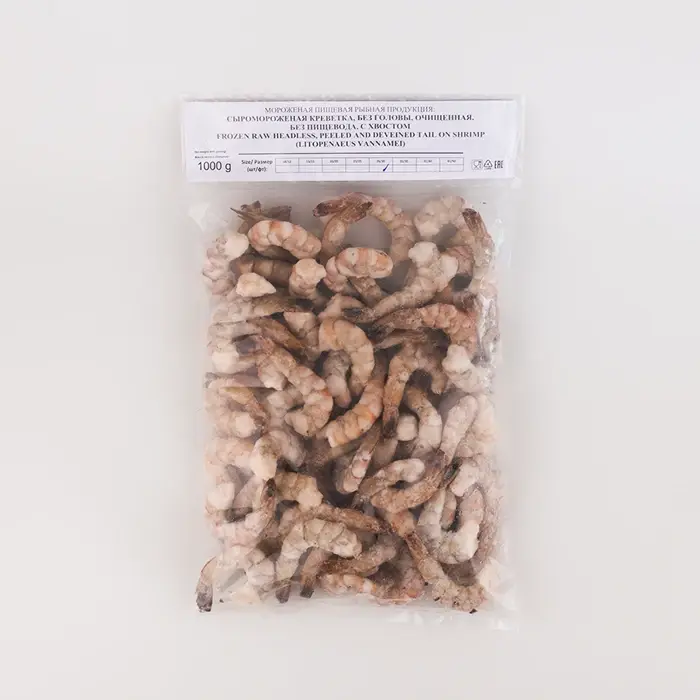 Креветки тигровые свежемороженые очищенные с хвостом 26/30 Anh Nguyen, 1 кг