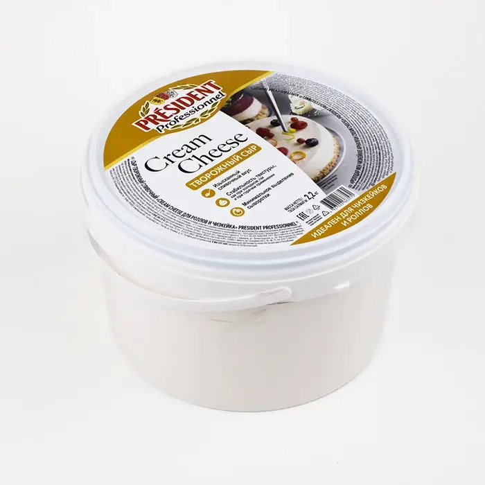 Сыр творожный сливочный 65 % Cream Cheese President, 2,2 кг