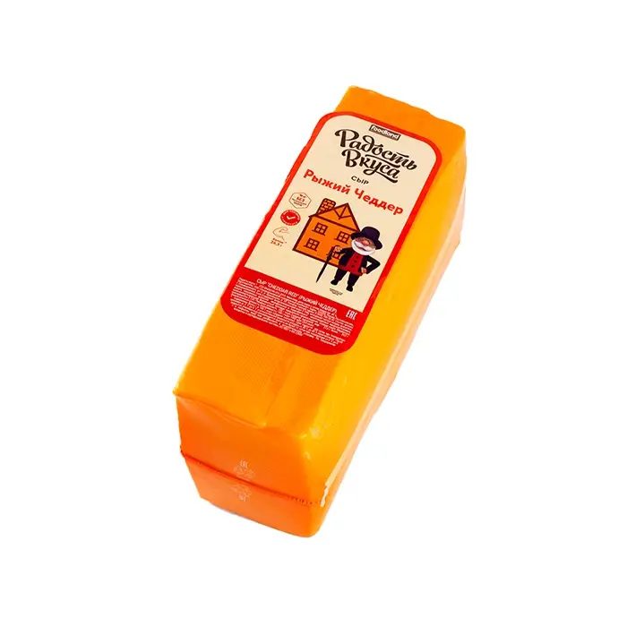 Сыр полутвердый Чеддер рыжий 45% «Радость Вкуса», брусок, 3,5 кг