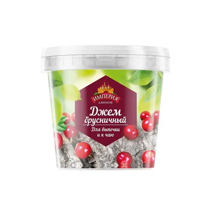 Джем с кусочками, брусничный, 1 кг