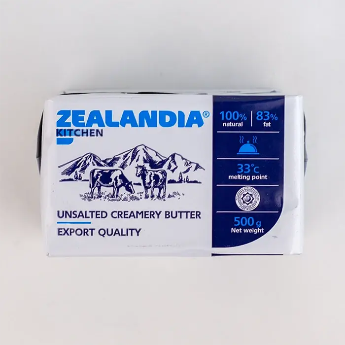 Масло сладко-сливочное несоленое Kitchen 83% Zealandia, 500 гр