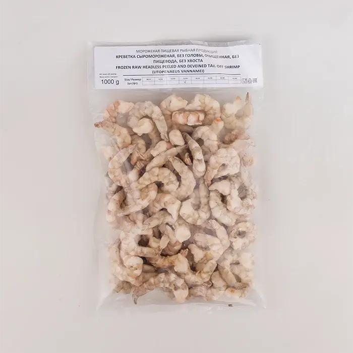 Креветки тигровые свежемороженые очищенные без хвоста 21/25 Phuong Anh Seafood, 1 кг