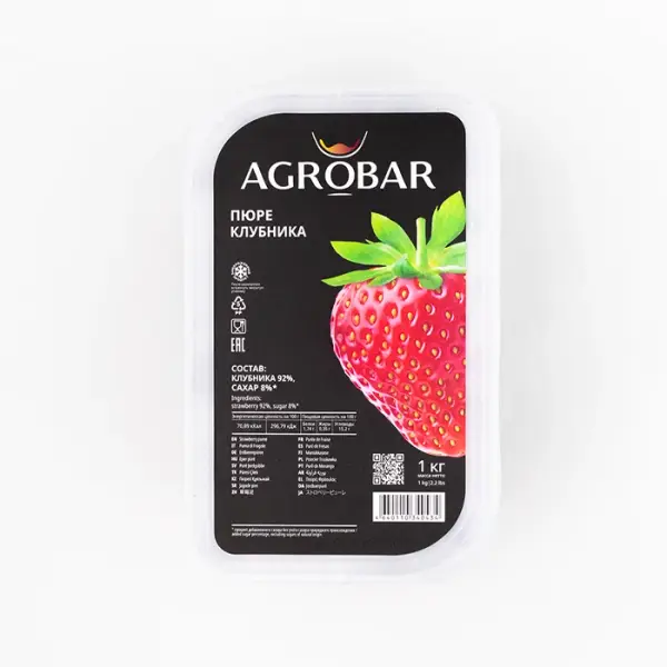 Пюре замороженное Клубника "Agrobar", 1 кг