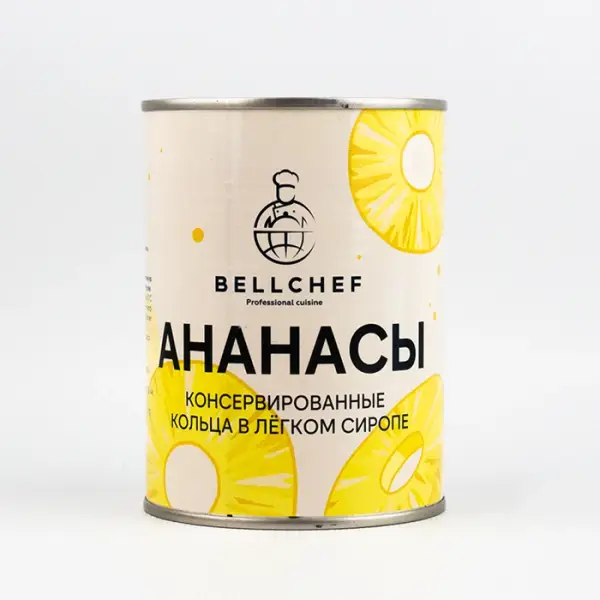 Ананасы кольца в сиропе Bellchef, 565 г