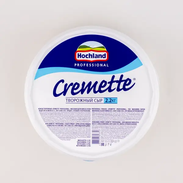 Сыр творожный Cremette 65% Hoсhland Professional, 2,2 кг