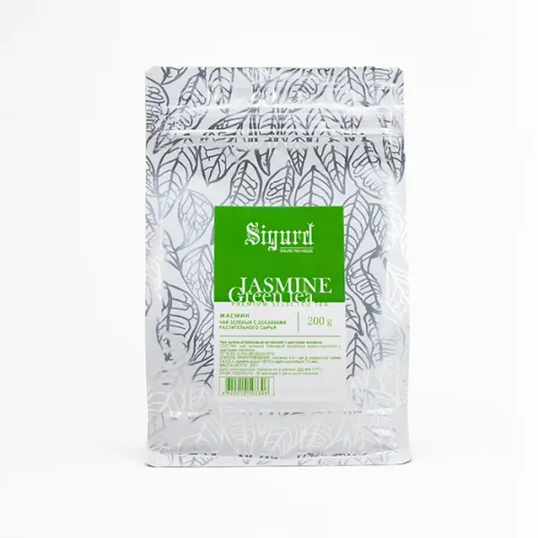 Чай зеленый китайский с жасмином Jasmine Tea Sigurd, 200 гр